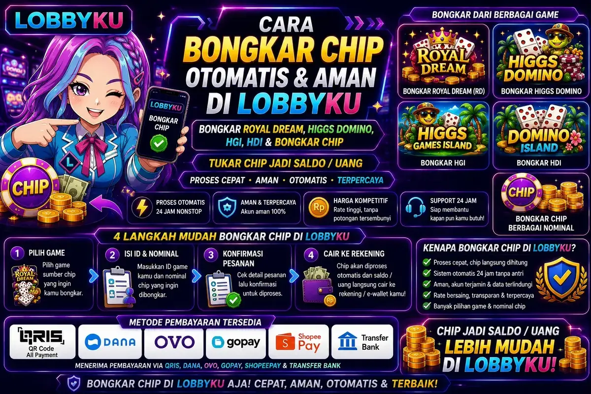 Cara Bongkar Chip Otomatis dan Aman di Lobbyku | Bongkar Royal Dream, Higgs Domino, HGI & HDI